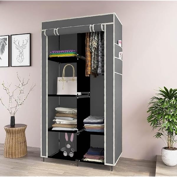 GTC® Collapsible Wardrobe Closet for Clothes Almira, 2 Hanging
